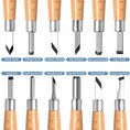 پک مغار چاقویی حکاکی 12 عددی روی چوب